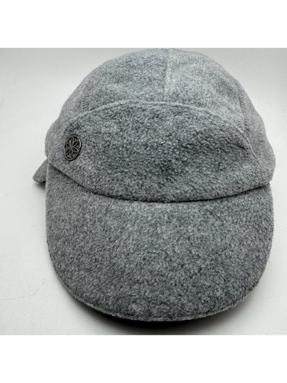 Gaiam Winter Hat Cap Women's Gray Fleece with Ear Flaps & Brim Outdoor Casual